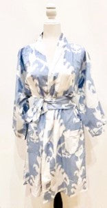 Block Print Cotton Short Kimono Robe.  Great Coverup!