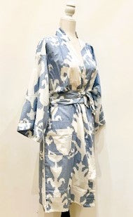 Block Print Cotton Short Kimono Robe.  Great Coverup!