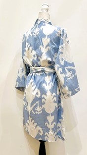 Block Print Cotton Short Kimono Robe.  Great Coverup!