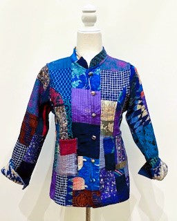 Reversible Cotton Quilted Women's Jacket in Deep Jewel Tones