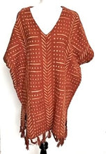 Hand Woven Block Print Sweater dress or tunic (Rust)