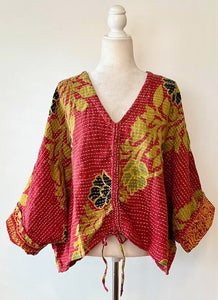 Artisan Kantha Bae Butterfly Top (Yellow Flowers)