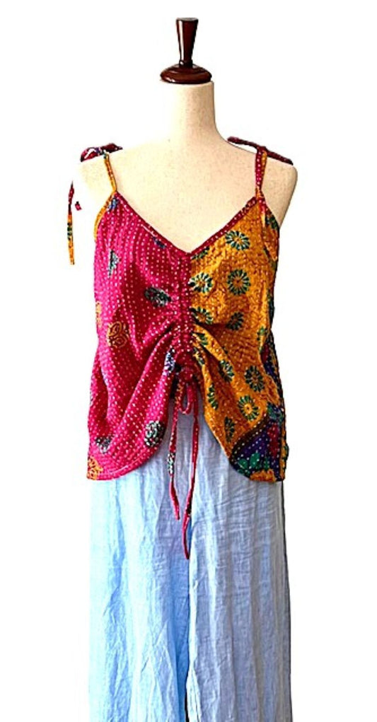 Kantha Bae Butterfly Tank Top, Fully Reversible. (Multi Color)