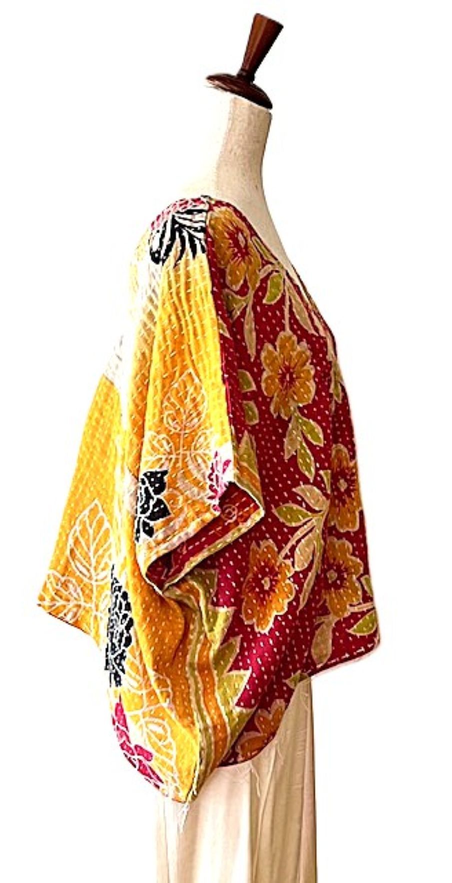 Kantha Bae  OG V Crop Top. Fully Reversible 4 Ways (Red)