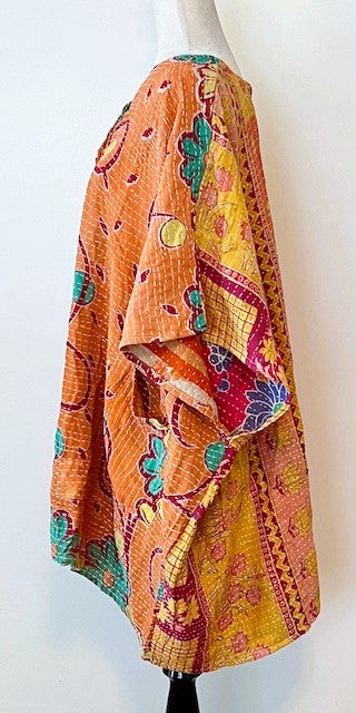 Kantha Bae Midi Muu Tunic (Orange)