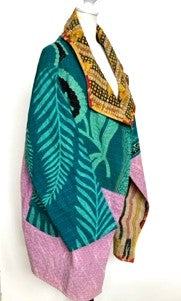 High Fashion Kantha Jackets Are in Demand (Pink/Green)