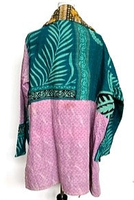 High Fashion Kantha Jackets Are in Demand (Pink/Green)