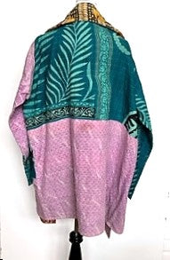 High Fashion Kantha Jackets Are in Demand (Pink/Green)