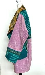 High Fashion Kantha Jackets Are in Demand (Pink/Green)