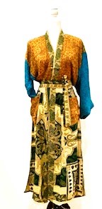 Top of the Line Silk Kimono Duster Is Complex and Sophisticated (Bronze and Gold)