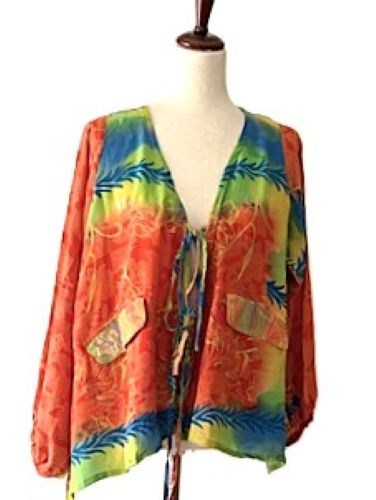 Kantha Bae Daisy Silk Butterfly Top is Groovy (Orange)