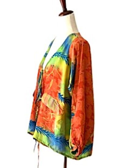 Kantha Bae Daisy Silk Butterfly Top is Groovy (Orange)