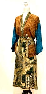 Top of the Line Silk Kimono Duster Is Complex and Sophisticated (Bronze and Gold)