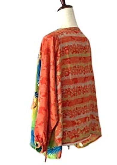 Kantha Bae Daisy Silk Butterfly Top is Groovy (Orange)