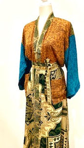 Top of the Line Silk Kimono Duster Is Complex and Sophisticated (Bronze and Gold)