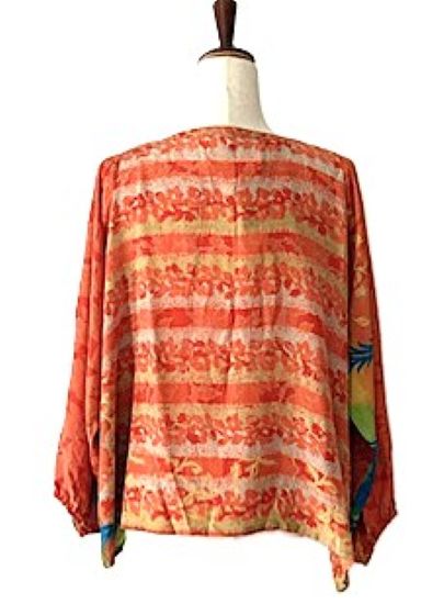 Kantha Bae Daisy Silk Butterfly Top is Groovy (Orange)