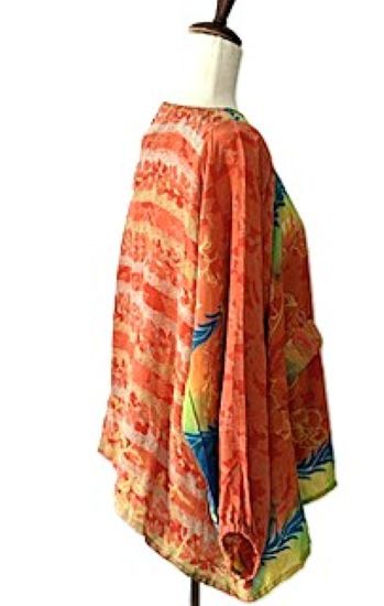 Kantha Bae Daisy Silk Butterfly Top is Groovy (Orange)