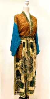 Top of the Line Silk Kimono Duster Is Complex and Sophisticated (Bronze and Gold)