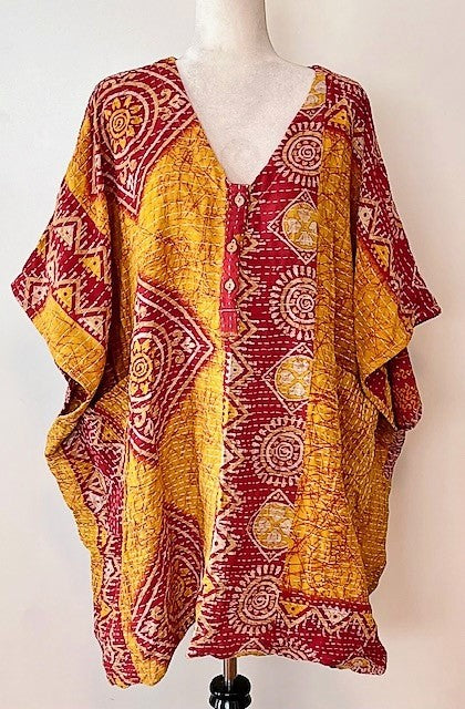 Kantha Bae Midi Muu Tunic (Cardinal)