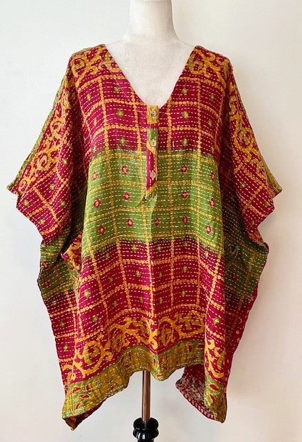 Kantha Bae Midi Muu Tunic (Olive)