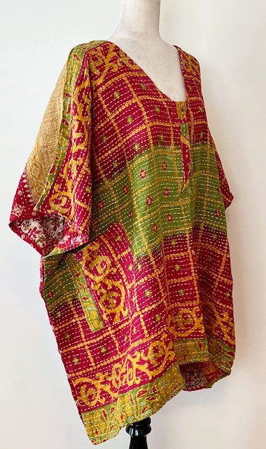 Kantha Bae Midi Muu Tunic (Olive)