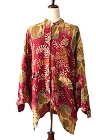 Kantha Bae Cotton Butterfly Top (Red)