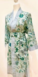 Short Floral Block Print Cotton Kimono Robe Is A Breath of Fresh Air