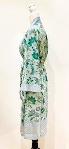 Short Floral Block Print Cotton Kimono Robe Is A Breath of Fresh Air