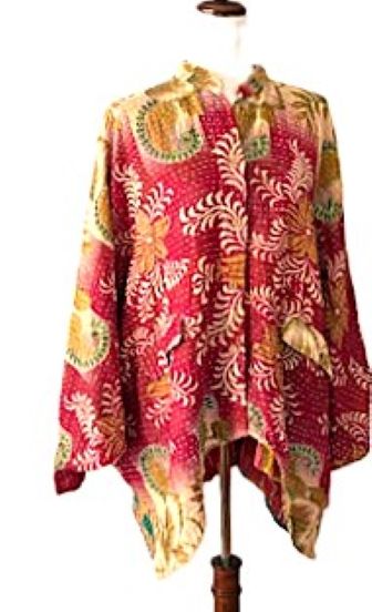 Kantha Bae Cotton Butterfly Top (Red)