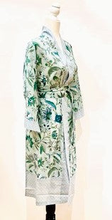 Short Floral Block Print Cotton Kimono Robe Is A Breath of Fresh Air