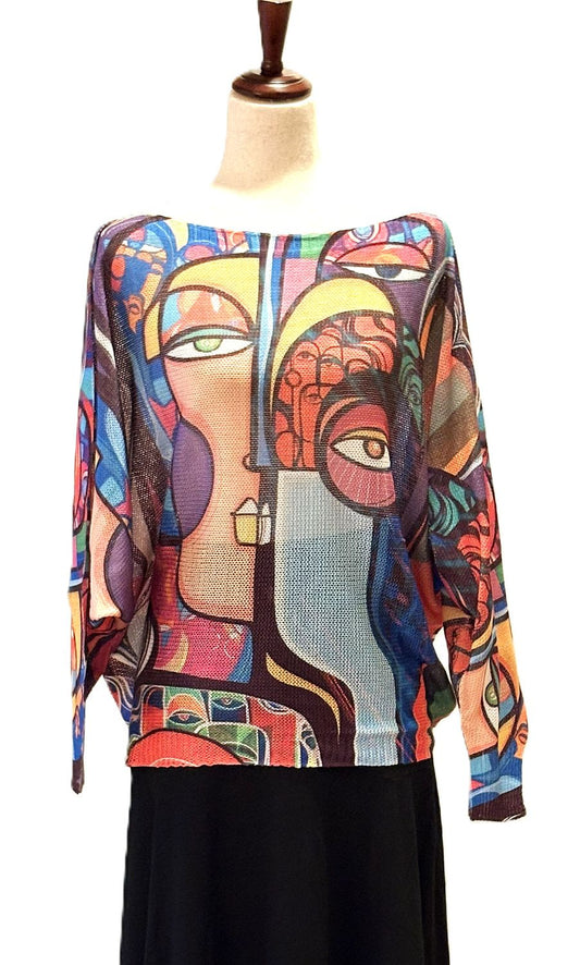 Italian Knit Sweater, Picasso. Best Seller. Fall Colors.