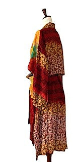 Kantha Bae Long Silk Serenity Kimono Duster Is Striking In Rich, Vibrant Tropical Colors
