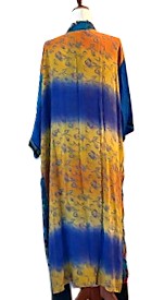 Kimonos, Long Silk Duster Dress or Jacket With Mixed Prints