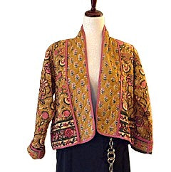 Specialty Collection: Handmade Patchwork Quilted Short Jacket. Fully Reversible (Multicolored)