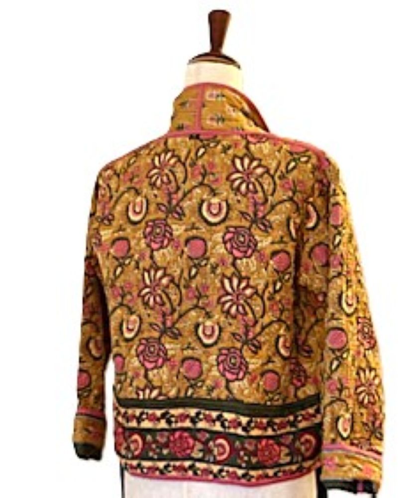 Specialty Collection: Handmade Patchwork Quilted Short Jacket. Fully Reversible (Multicolored)