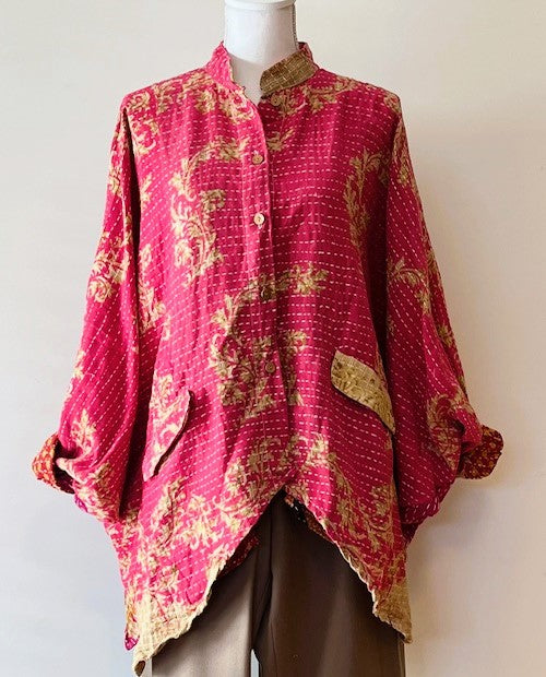 Kantha Bae Dylan's Button Down Shirt Is Versatile - Pink