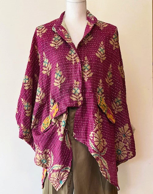 Kantha Bae Dylan's Button Down Shirt Is Versatile - Purple