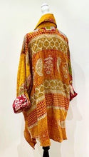 Oasis Cotton Cardigan With Kantha Embroidery (Gold and Red)