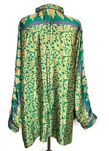 Luxe Silk Tunic: Favorite of the Season (Green vines)