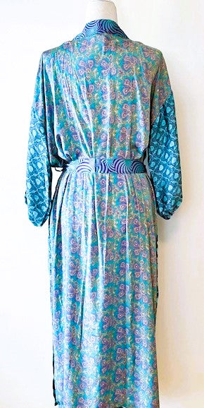 Luxurious Silk Kimono Duster, Feminine And Alluring (Royal)