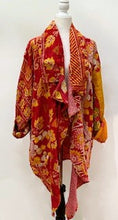 Oasis Cotton Cardigan With Kantha Embroidery (Red and Gold)