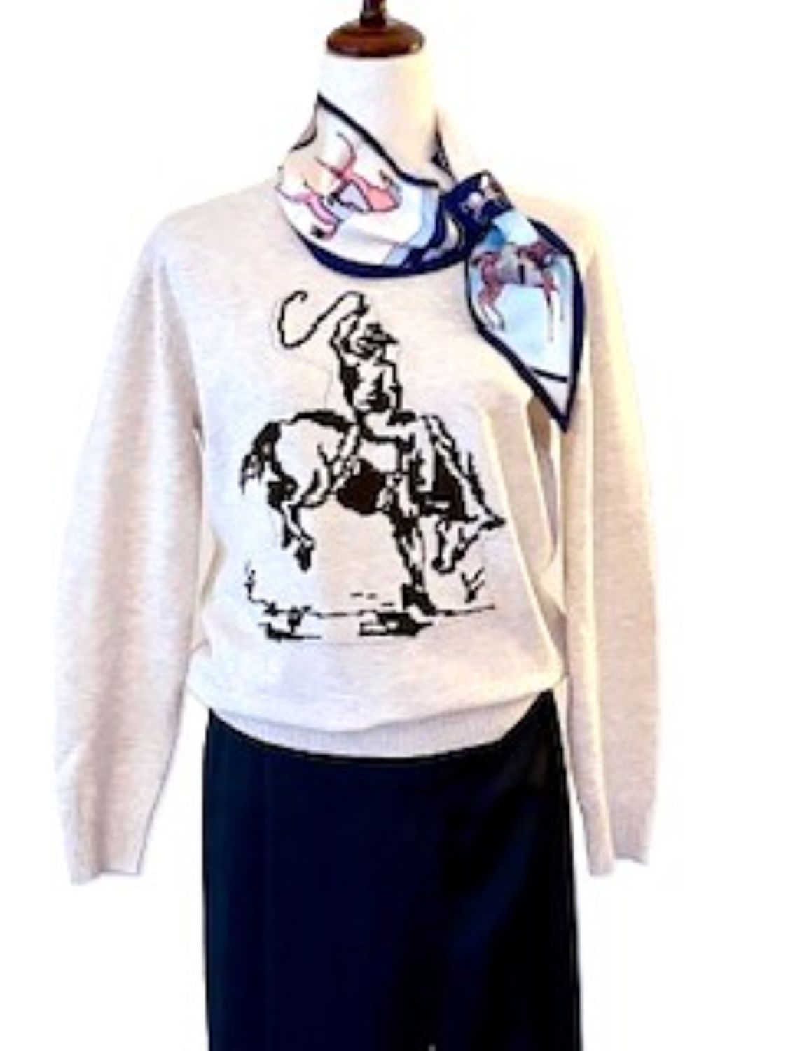 Cowboy Rodeo Knit Sweater, Crewneck Pullover