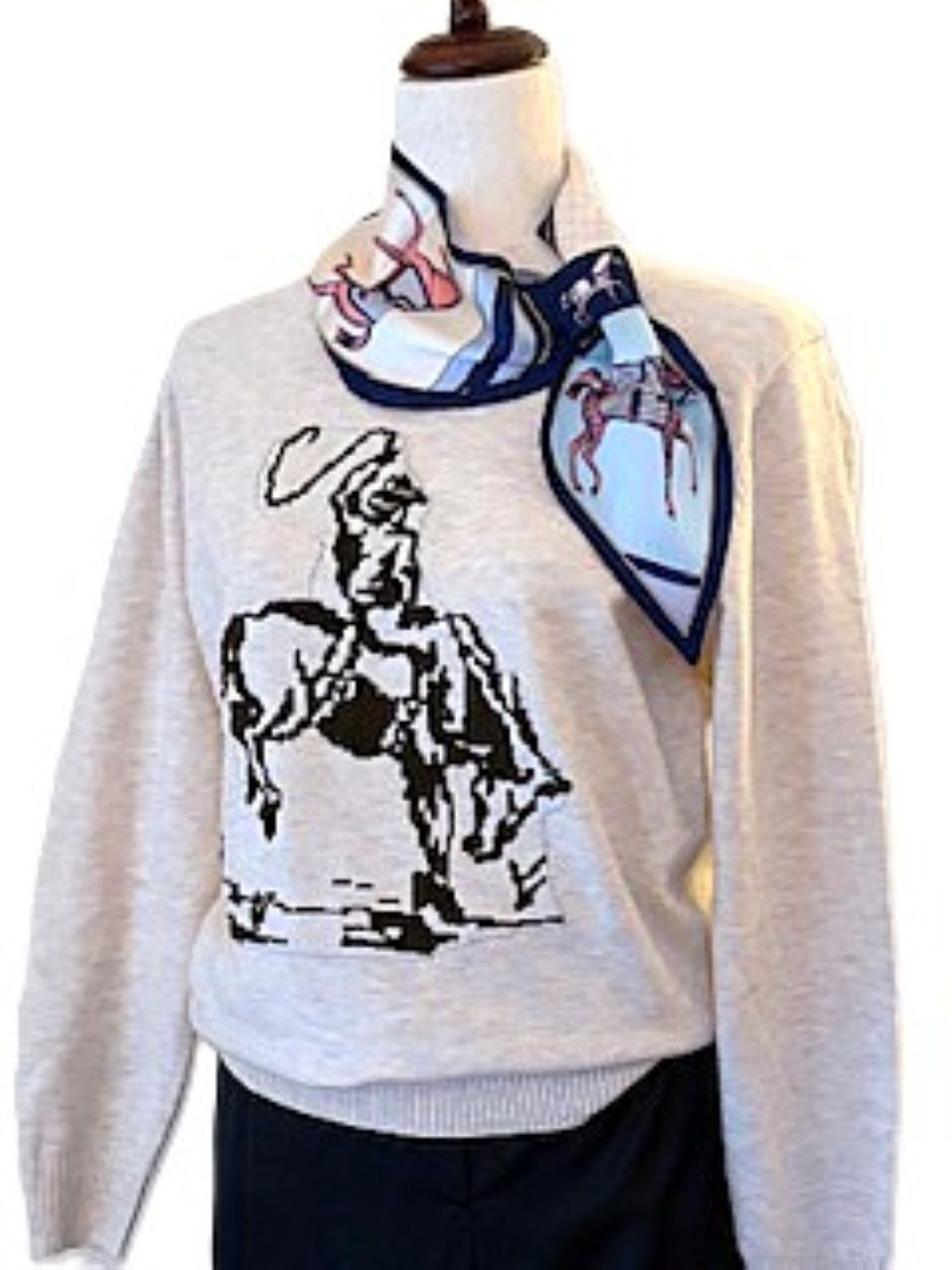 Cowboy Rodeo Knit Sweater, Crewneck Pullover