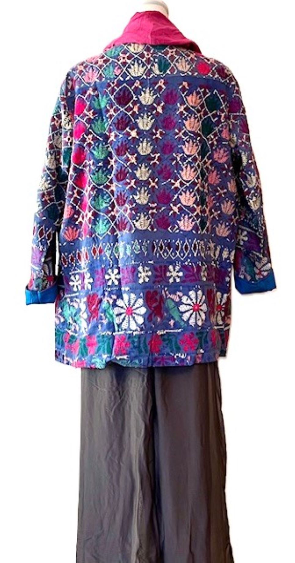 Short Hand Embroidered Jacket Mixed Colors (Blue)