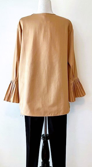 Pleated Flared Sleeve Tunic Offers Updated Styling With Designer Details