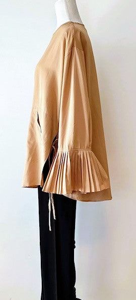 Pleated Flared Sleeve Tunic Offers Updated Styling With Designer Details