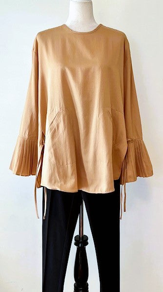 Pleated Flared Sleeve Tunic Offers Updated Styling With Designer Details