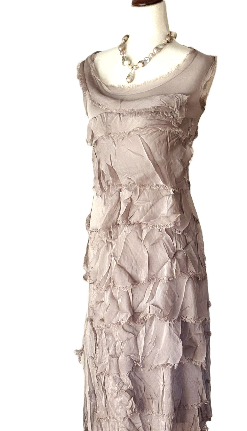 Dresses, Linen and Silk Italian Collection Tiered Short Length Is Stylish (4 Colors)