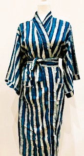 Best Seller: European Short Stripe Cotton Kimono Duster (Navy)