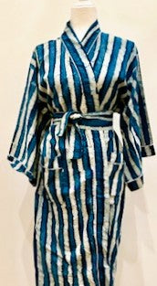 Best Seller: European Short Stripe Cotton Kimono Duster (Navy)